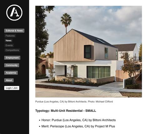 Archinect Magazine Standout Residential Projects Honored At