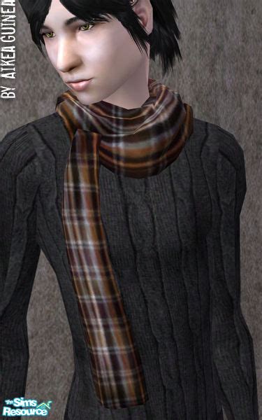 The Sims Resource Scarf For Adult Males Brown Plaid