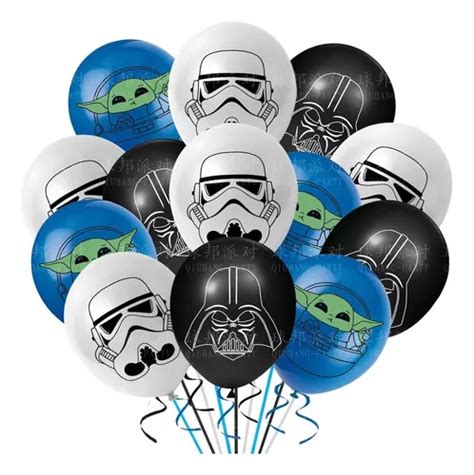 Pack 12 Globos Latex Star Wars varios Fiesta Cumpleaños Cuotas sin