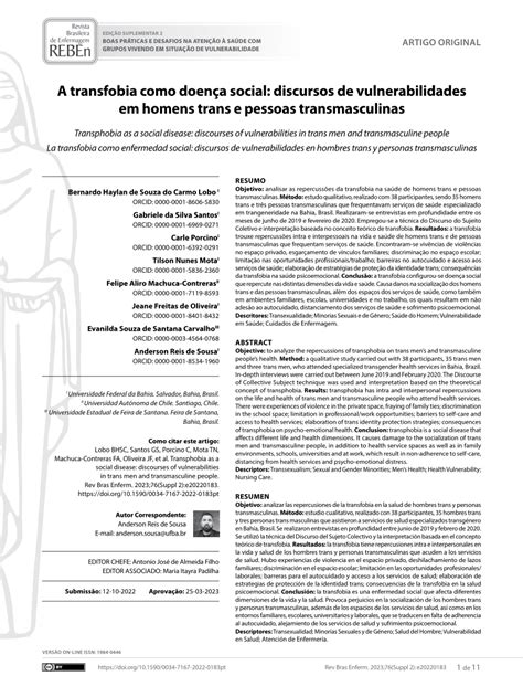 PDF A transfobia como doença social discursos de vulnerabilidades em