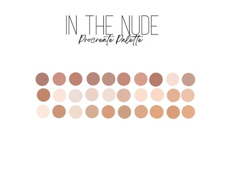 In The Nude Procreate Palette Procreate Swatches Colour Etsy