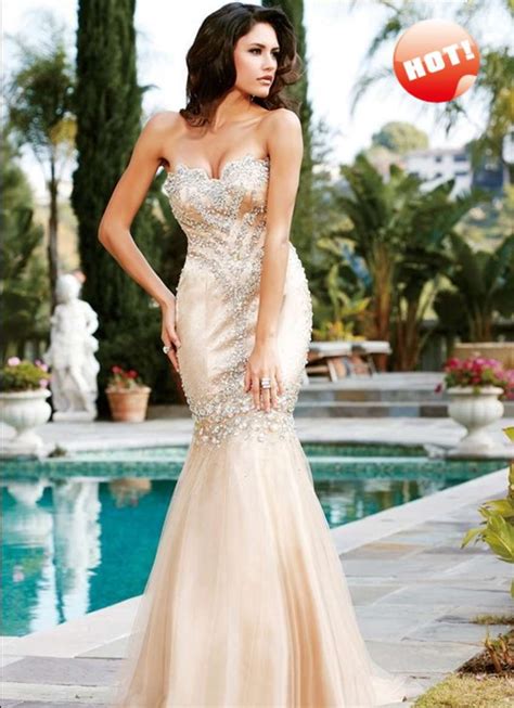 2015 Luxury Mermaid Prom Dresses Sweetheart Crystal Beads Arabia