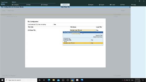 Tally Prime With Tdl Implement Tally Prime Tally Erp 9 Border Line Tdl Youtube