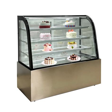 Curve Glass Commercial Cake Display Refrigerator Showcase Pastry Bakery