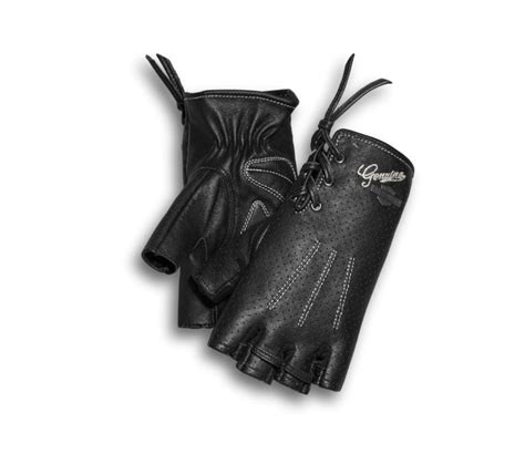 Harley-Davidson® Women's Distressed Perforated Fingerless Gloves - 98380-17VW | Harbor Town ...