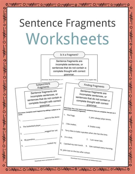 Sentence Or Fragment Worksheet – E Street Light