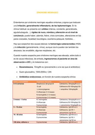 Sindrome Meningeo En Urgencias Pdf