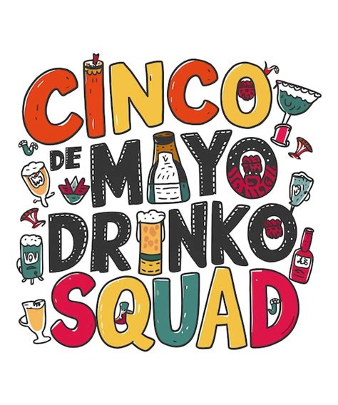 La Camiseta Del Equipo De Cinco De Mayo Drinko Vector Premium