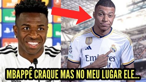 OLHA O QUE VINÍCIUS JÚNIOR FALOU SOBRE A CHEGADA DE MBAPPÉ NO REAL