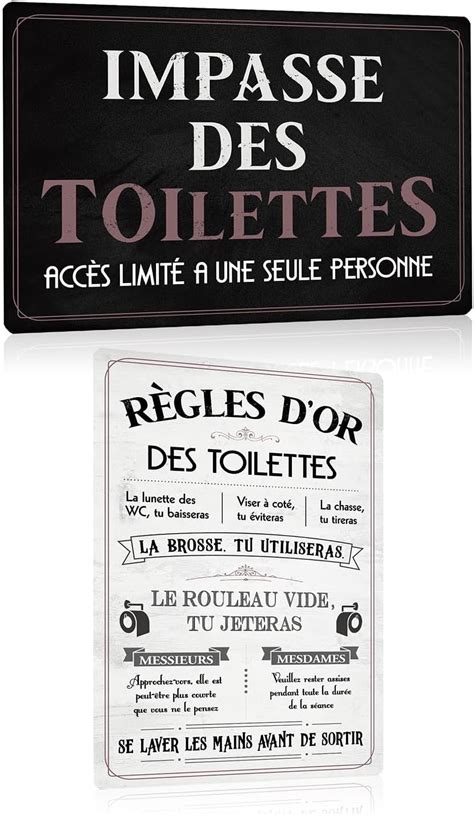 Lot De Toilettes Plaque Metal Avec Humour Citation Fran Ais Les