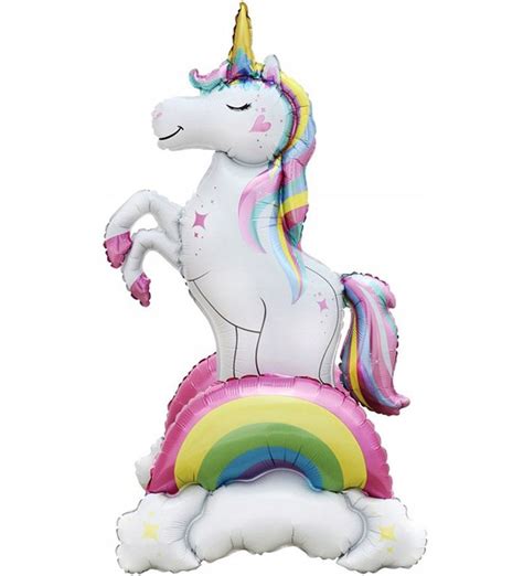 Balon foliowy JEDNOROŻEC 3D unicorn tęczowy STOJĄCY urodziny dekoracja