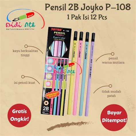 Pensil 2b Joyko P 108 Pencil Warna 1 Pak Isi 12 Pcs Lazada Indonesia