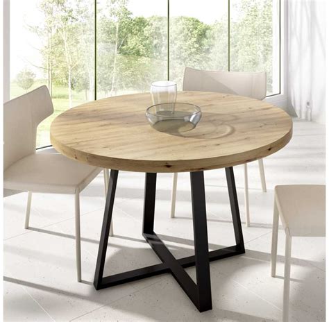 Mesa Comedor Fija Redonda Con Patas Met Licas Cm Aran Nordic