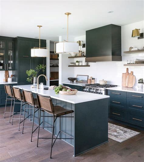 30 Dark Green Cabinets Kitchen DECOOMO