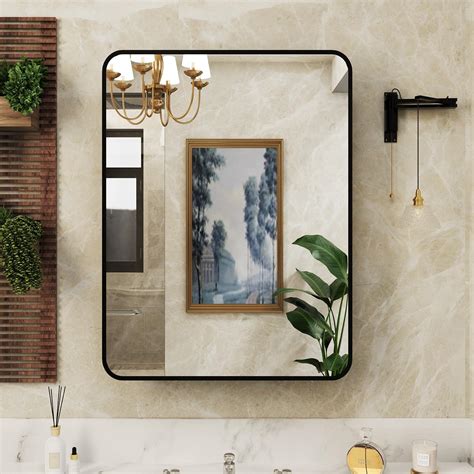 Amazon Movo X Inch Black Metal Framed Bathroom Mirror Medicine