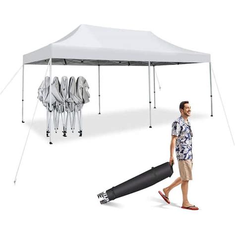 Have A Question About Gymax 10 Ft X 20 Ft White Pop Up Canopy Tent