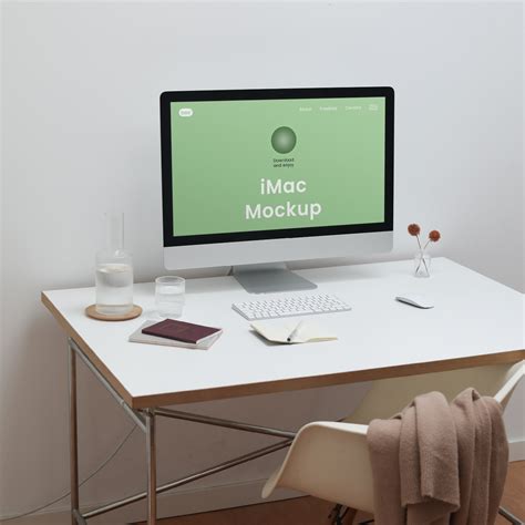 Free Home Office Imac Screen Mockup Mockupbee