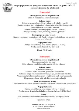 Propozycja menu na przyjęcie urodzinowe do 8