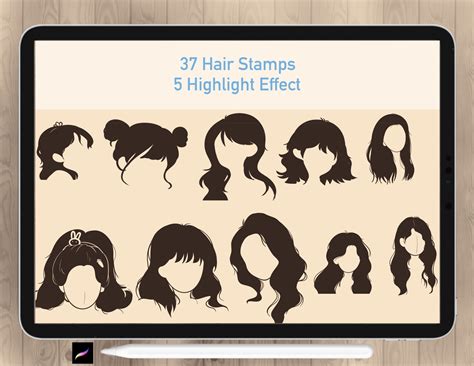 47 Procreate Manga Hairstyles Stamps Manga Hair Stamps Anime Etsy