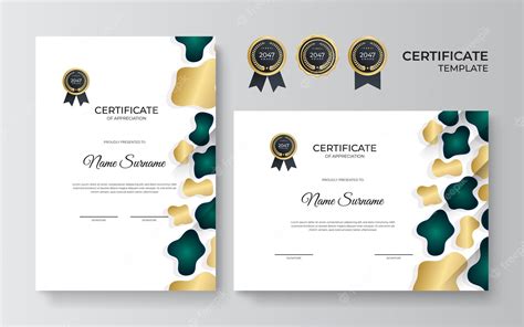 Premium Vector Multipurpose Certificate Of Appreciation Template With Green And Gold Color