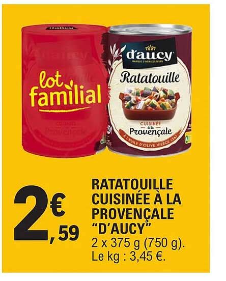 Promo Ratatouille Cuisin E La Proven Ale D Aucy Chez E Leclerc