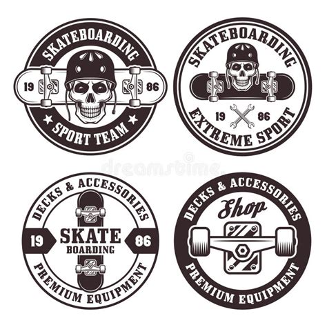 Skateboarding Set of Vector Emblems and Elements Stock Vector ...