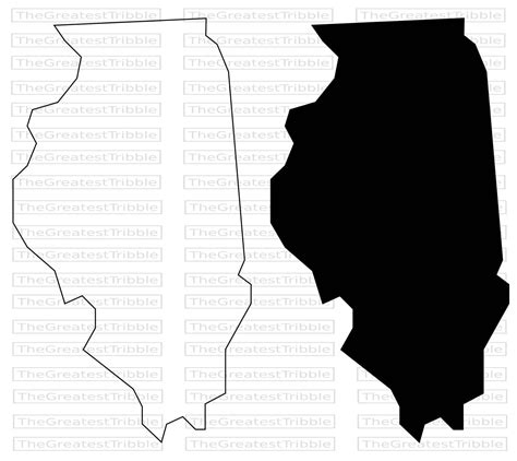 Illinois State Map Svg Png  Eps Vector Clip Art Illinois Etsy