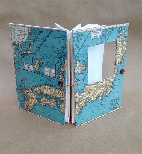 Personalized Japan Travel Journal With Vintage Map Pockets Etsy