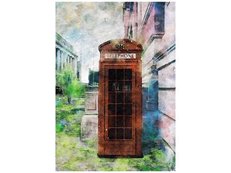 British Red Phone Box Watercolour Painting Wall Art Original - Etsy