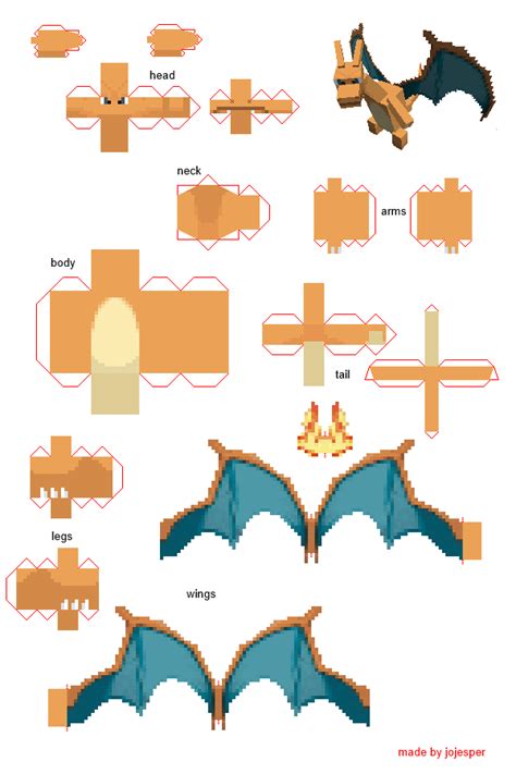 Charizard (pokecube) | Papercraft pokemon, Pokemon craft, Paper doll ...