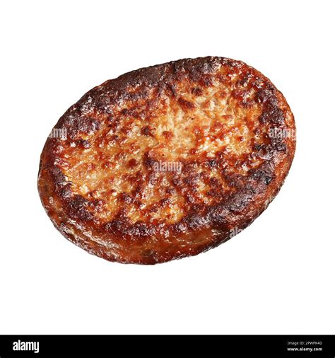 Fresh Grilled Burger Patty Isolated On White Background Stock Photo Alamy