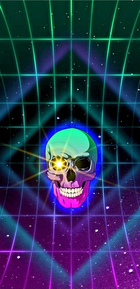 Galaxy Skull Colourful Neon Rainbow Hd Phone Wallpaper Peakpx