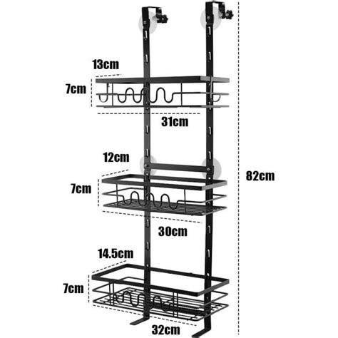 Serviteurs de Douche Étagère Douche à Suspendre avec 3 Niveaux et