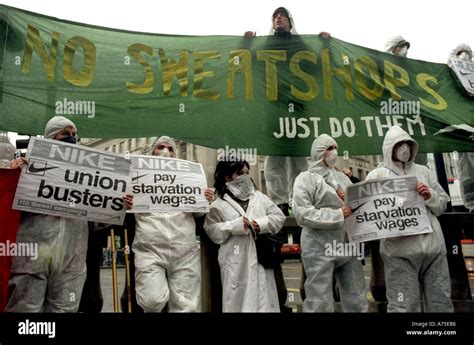 Demonstration protest nike sweatshop hi-res stock photography and ...
