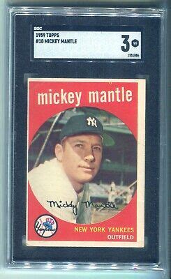 Topps Mickey Mantle Sgc Hof Baseball Card Ebay