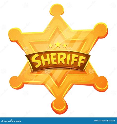 Sheriff Marshal Star Gold Medal Icon Stock Vector Illustration Of