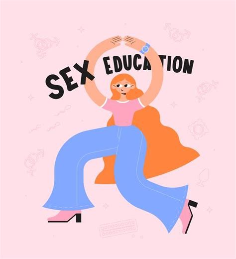 Sexual Education Redhaired Girl In A Jump Shows The Ring With Her Hands Premium Vector Health