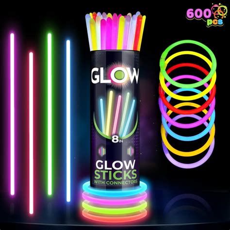 Syncfun Bright Glow Sticks Variety Pack 600 Pcs 8 For Neon