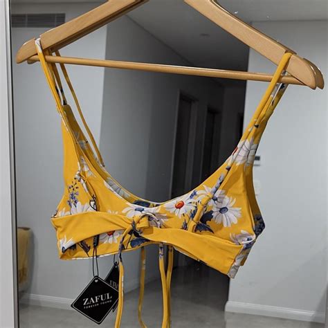 Zaful Yellow Bikini Set Size Small High Cut Bottoms Depop