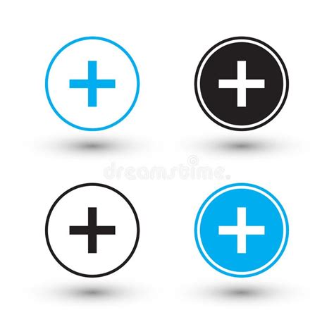 Iconos Del Signo M S Botones Del Signo M S Ilustraci N Del Vector