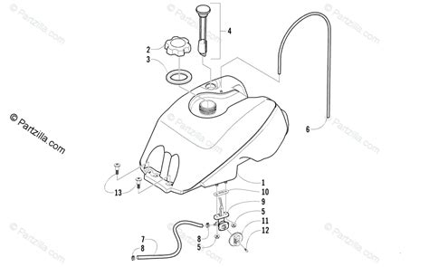 Arctic Cat ATV 2002 OEM Parts Diagram For Gas Tank Assembly Partzilla