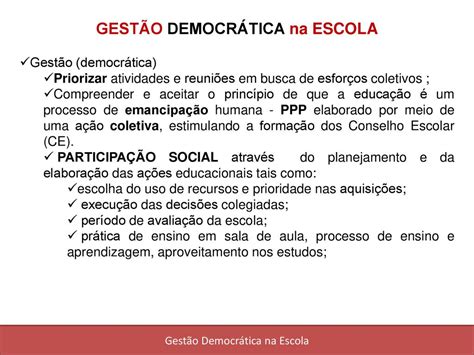 Gestão Democrática na Escola ppt carregar