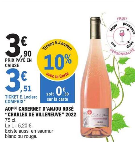 Promo Aop Cabernet D Anjou Ros Charles De Villeneuve Chez E