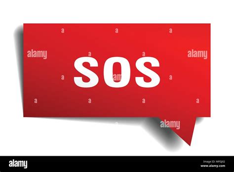 Sos Red 3d Square Isolated Speech Bubble Stock Vector Image And Art Alamy
