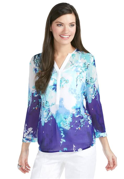 Blossom Floral Sheer Popover Top Shirts Blouses Cato Fashions Cato