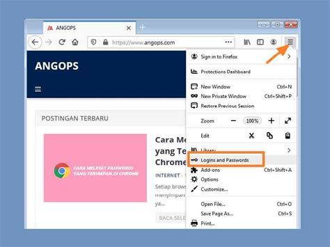 Cara Melihat Kata Sandi Yang Tersimpan Di Browser FireFox ANGOPS