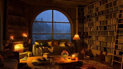 Cozy Reading Nook Ambience With Smooth Jazz Music Rainforest