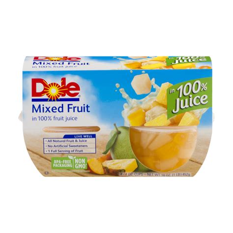 Dole Fruit Bowls Mixed Fruit 4oz Ea 4ct 16oz Pkg Garden Grocer