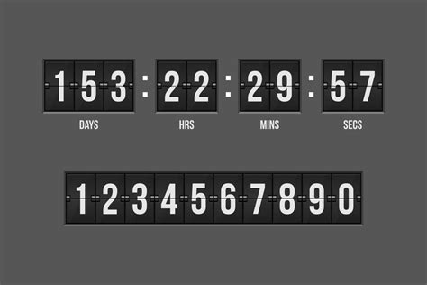 Mechanical scoreboard countdown timer 1266903 Vector Art at Vecteezy