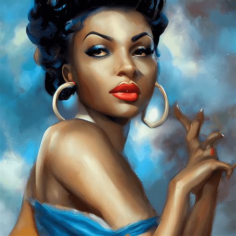 Beautiful African American Pin Up Girl Wall Graphic · Creative Fabrica